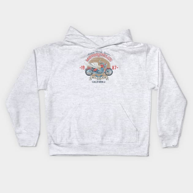 Custom Vintage Motorcycles California Kids Hoodie by Mandra